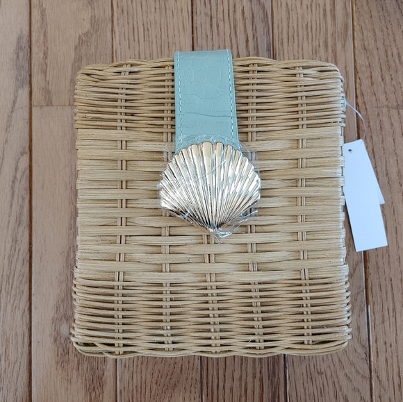 Topshop Shell Wicker Crossbody Bag NWT - Picture 6 of 12